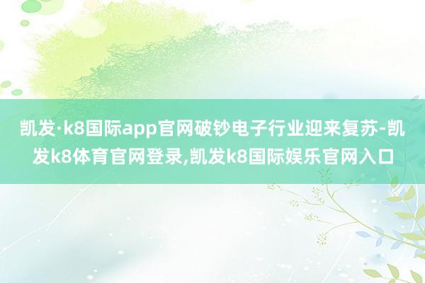 凯发·k8国际app官网破钞电子行业迎来复苏-凯发k8体育官网登录,凯发k8国际娱乐官网入口