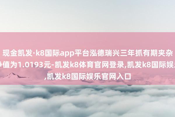 现金凯发·k8国际app平台泓德瑞兴三年抓有期夹杂最新单元净值为1.0193元-凯发k8体育官网登录,凯发k8国际娱乐官网入口