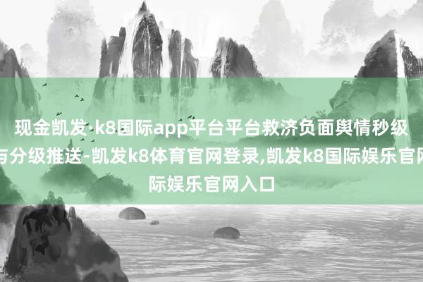 现金凯发·k8国际app平台平台救济负面舆情秒级预警与分级推送-凯发k8体育官网登录,凯发k8国际娱乐官网入口