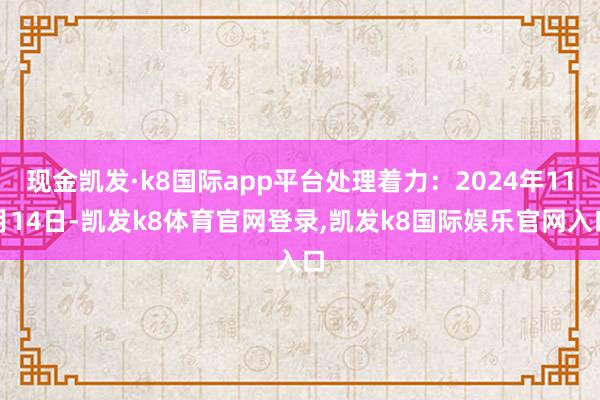 现金凯发·k8国际app平台处理着力:2024年11月14日-凯发k8体育官网登录,凯发k8国际娱乐官网入口