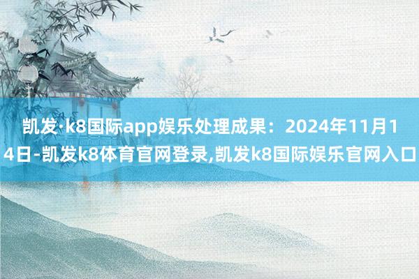凯发·k8国际app娱乐处理成果:2024年11月14日-凯发k8体育官网登录,凯发k8国际娱乐官网入口