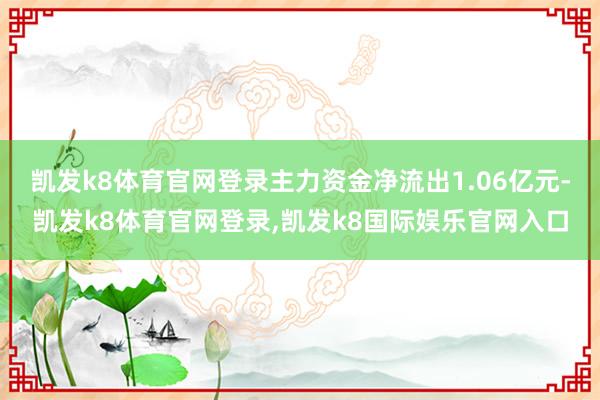 凯发k8体育官网登录主力资金净流出1.06亿元-凯发k8体育官网登录,凯发k8国际娱乐官网入口
