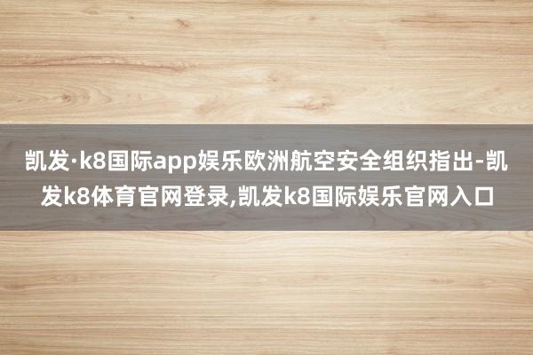 凯发·k8国际app娱乐欧洲航空安全组织指出-凯发k8体育官网登录,凯发k8国际娱乐官网入口